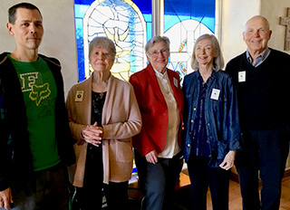 Left to right: Patrick Schwab, Yvonne Lambros, Phoebe Love, Jill Persichetti, Nick Bujanovich